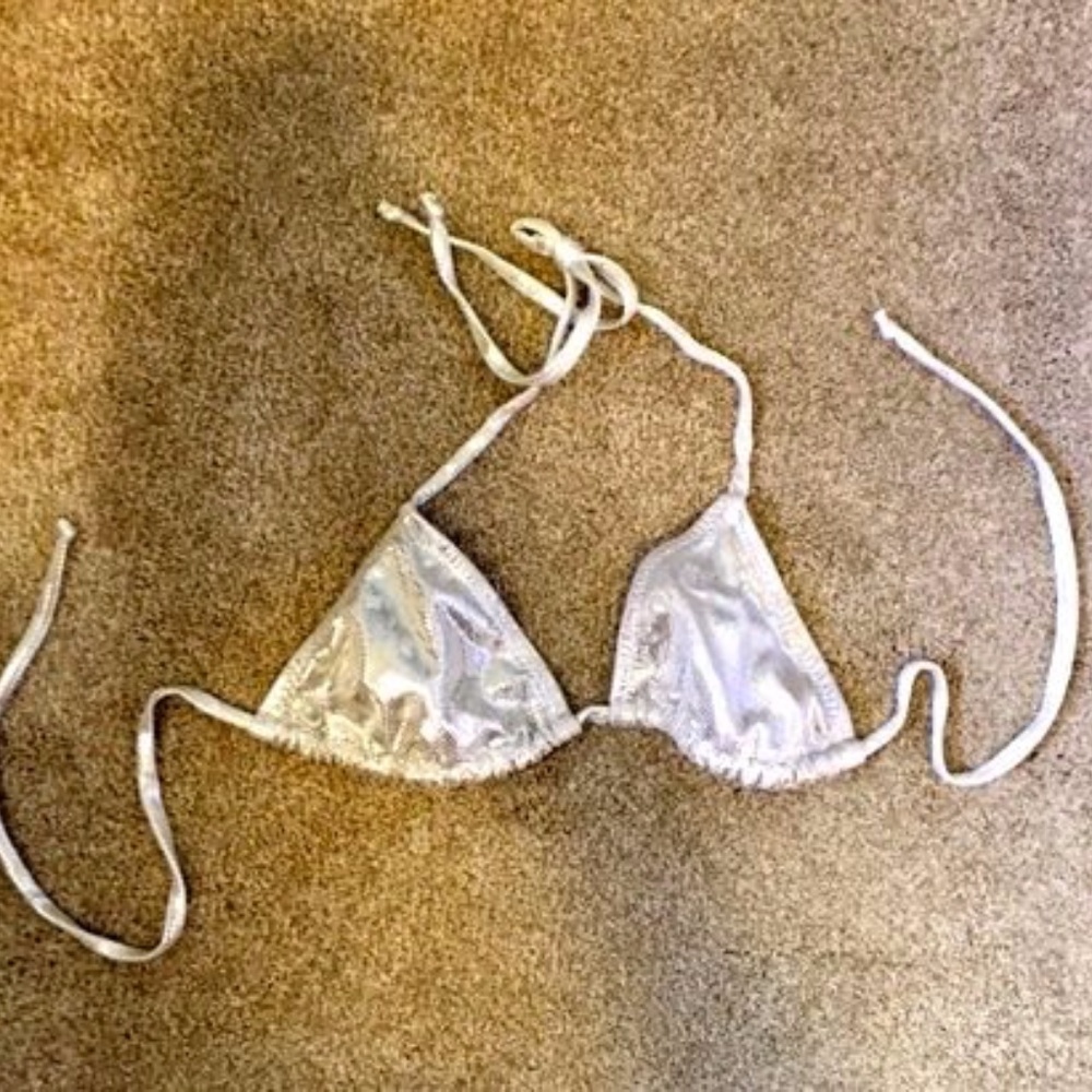 Sexy Silver Bikini Top